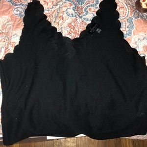 Black Shelled Top Shop Crop Top